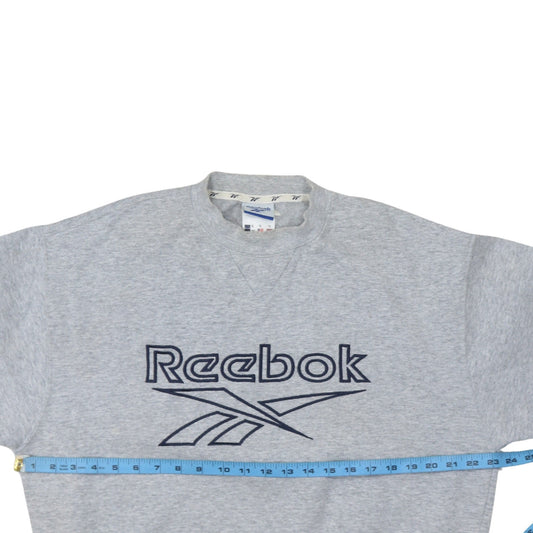 Reebok Men's Grey Pullover Sweatshirt Small Crew Neck Fleece