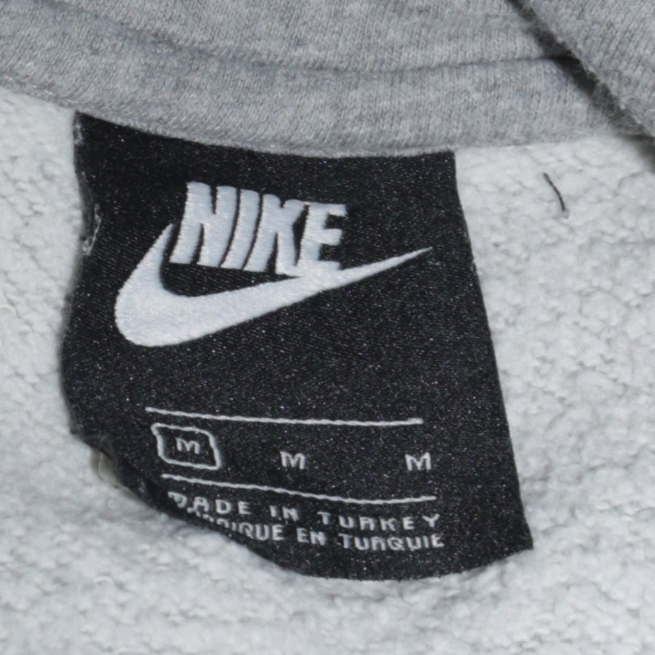 Nike Mens Grey Pullover Hoodie M Logo Fleece Sweatshirt