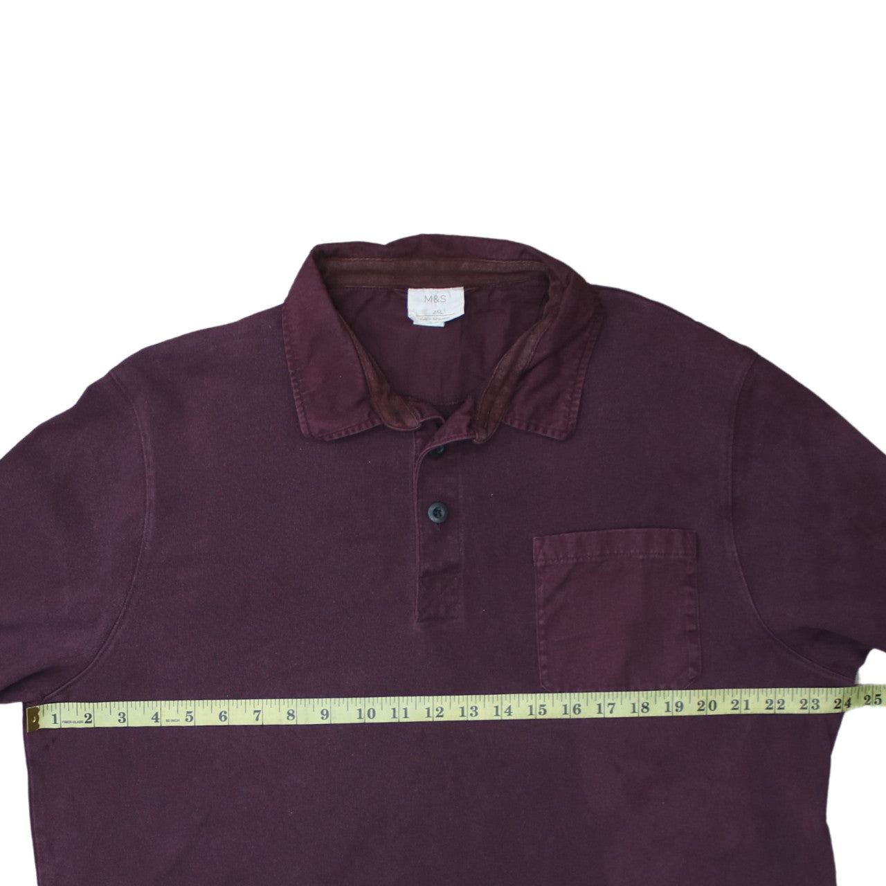 Marks and Spencer Men's 2XL Berry Purple Long Sleeve Button-Up Shirt