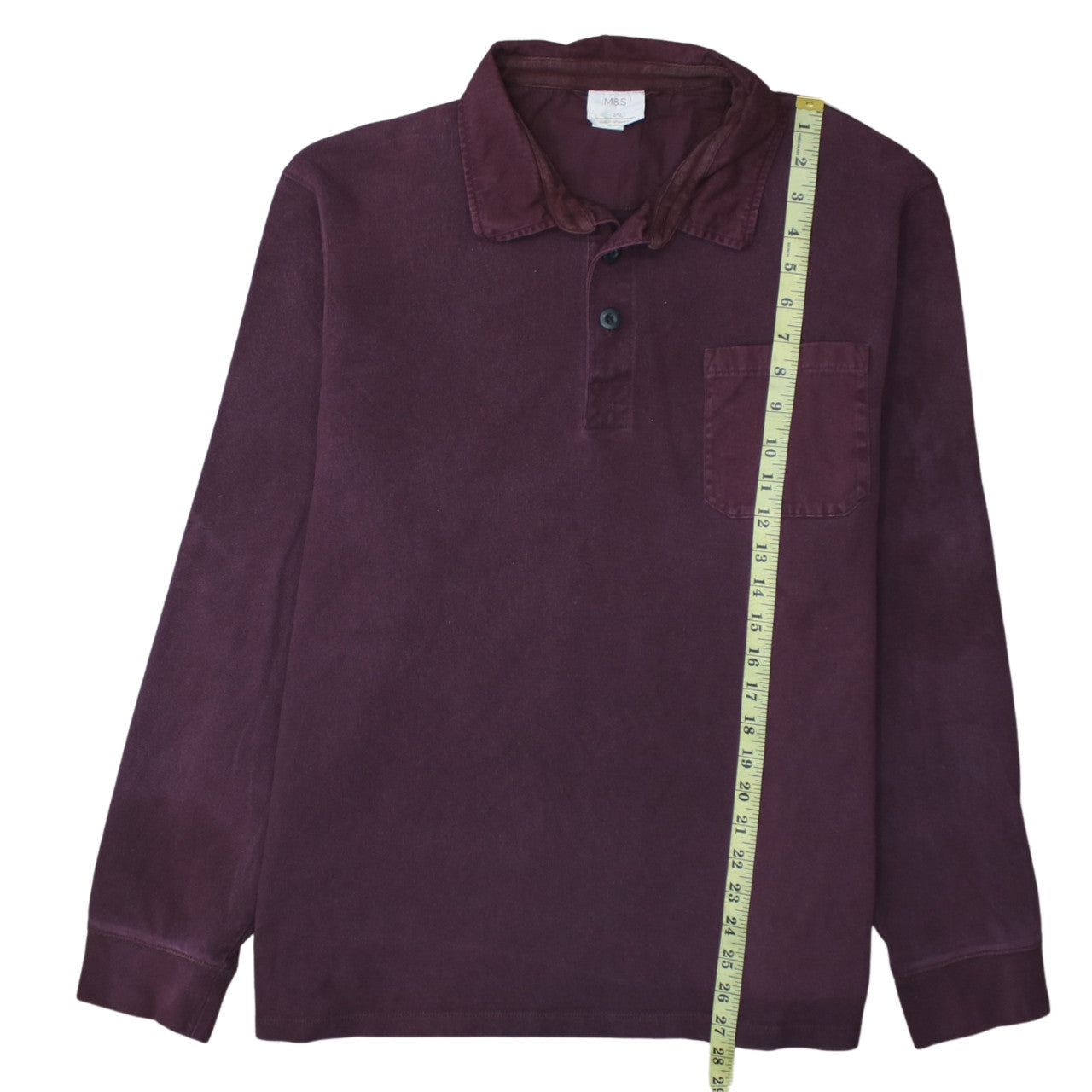 Marks and Spencer Men's 2XL Berry Purple Long Sleeve Button-Up Shirt