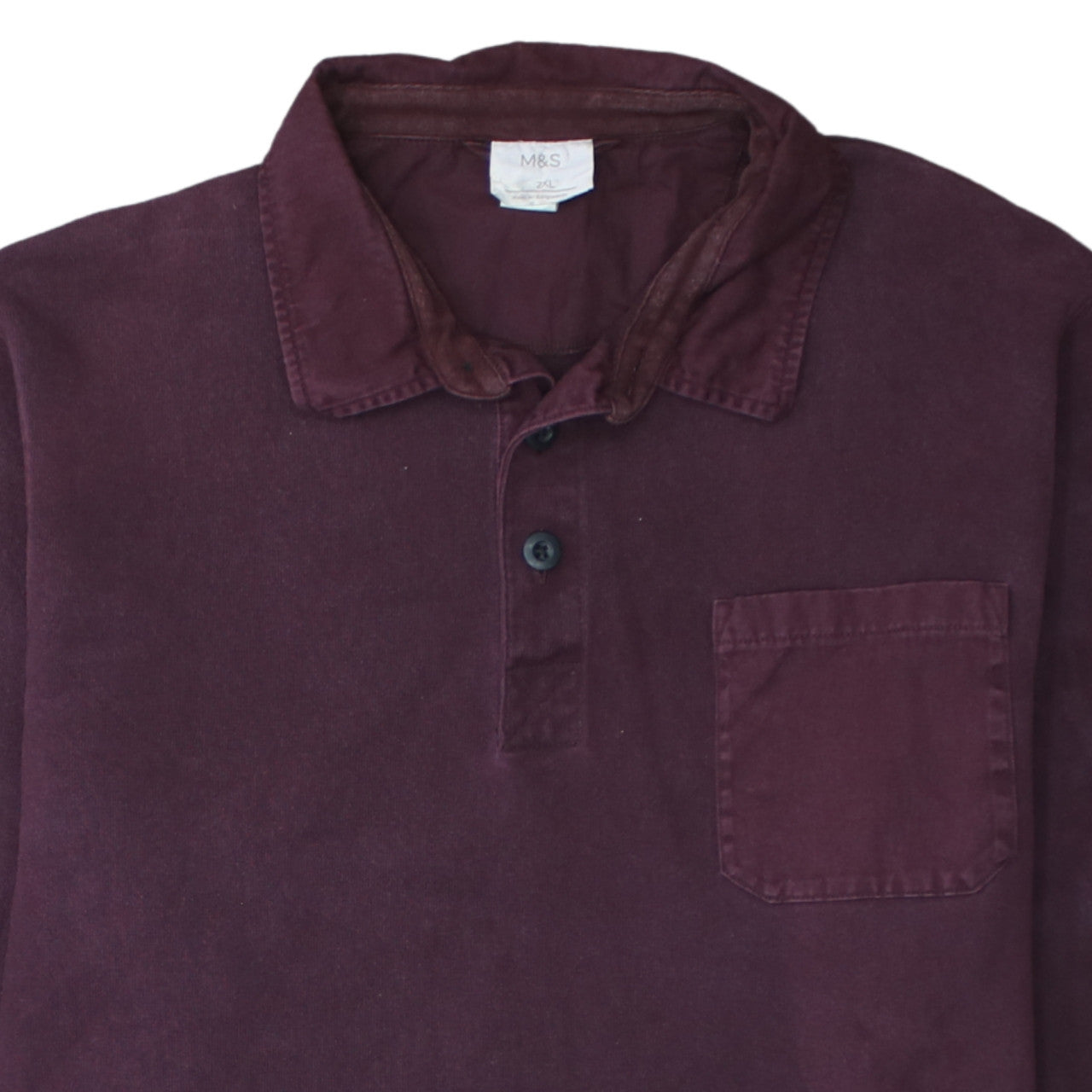 Marks and Spencer Men's 2XL Berry Purple Long Sleeve Button-Up Shirt