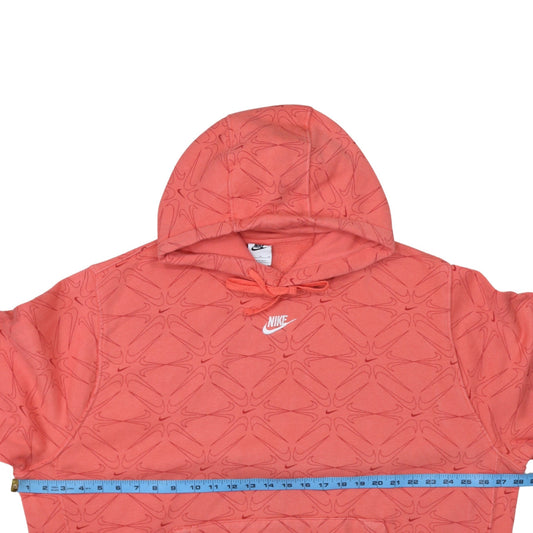 Nike Women Coral Pink Hoodie XL Pullover Cotton Blend Logo Design