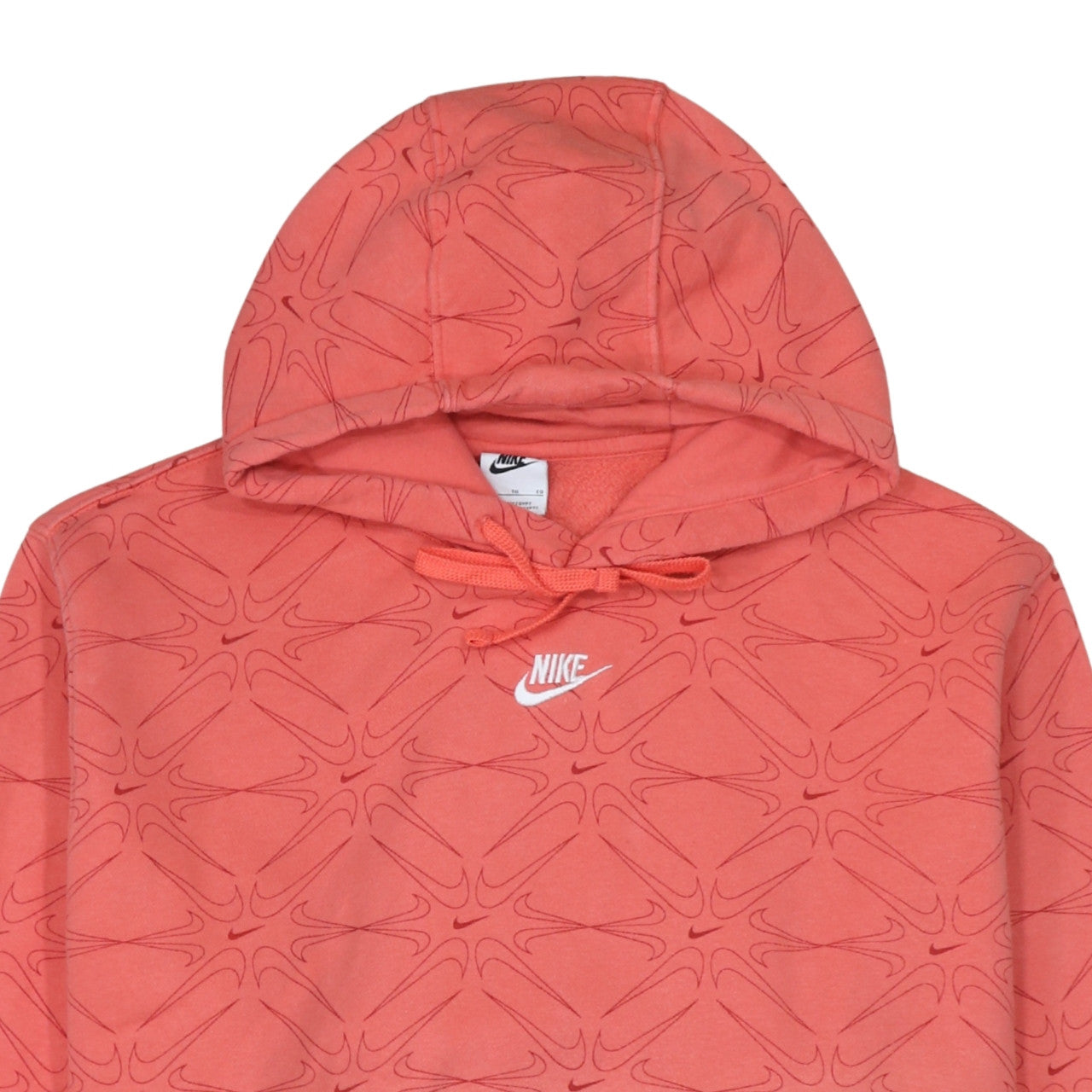 Nike Women Coral Pink Hoodie XL Pullover Cotton Blend Logo Design
