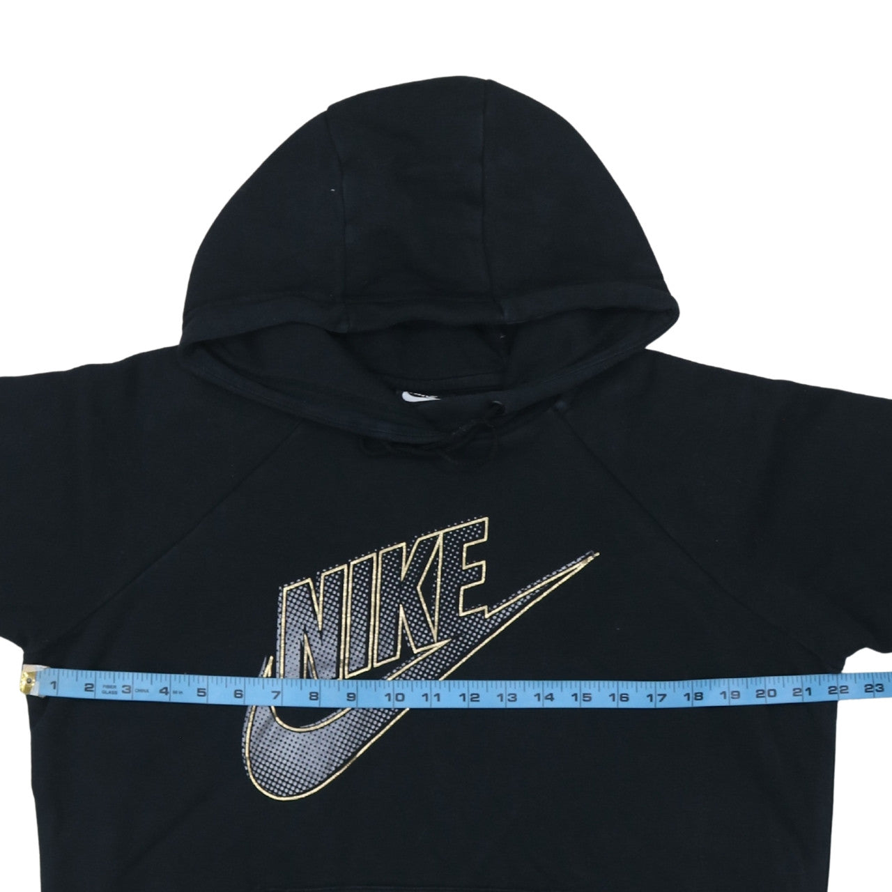 Nike Women's Black Gold Logo Pullover Hoodie Medium