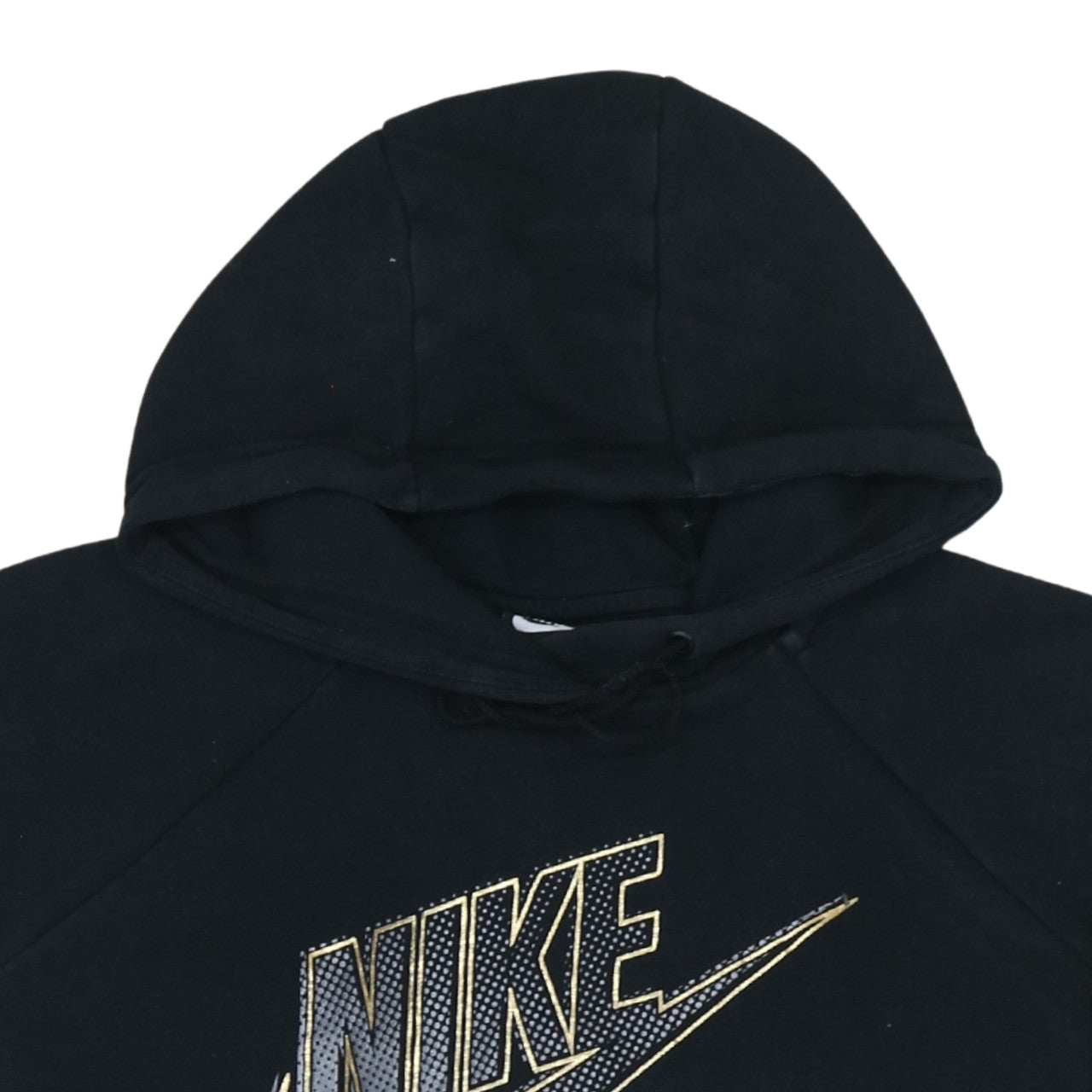 Nike Women's Black Gold Logo Pullover Hoodie Medium