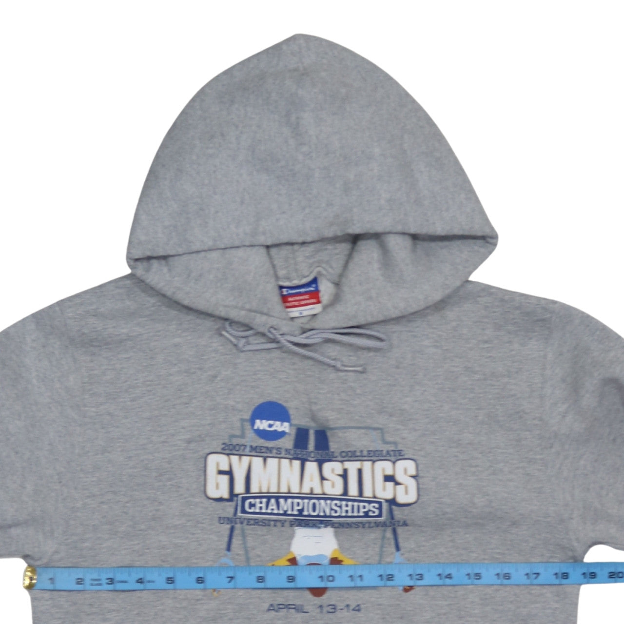 Champion Men's Grey Pullover Hoodie S Gymnastics Graphic Sportswear