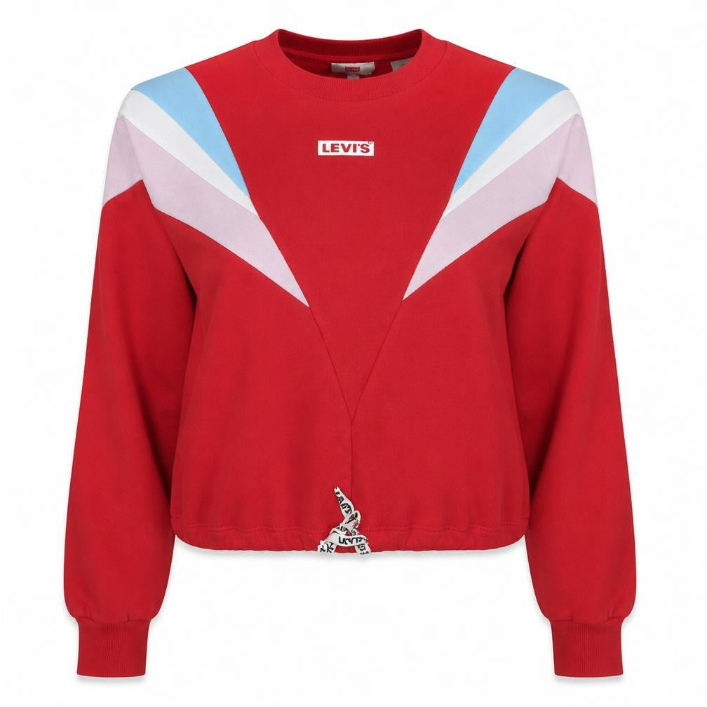 Levi's Womens Red Colourblock Pullover Sweatshirt XS