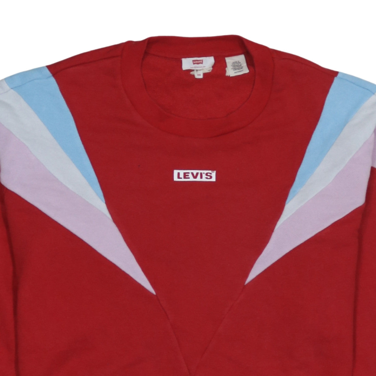 Levi's Womens Red Colourblock Pullover Sweatshirt XS