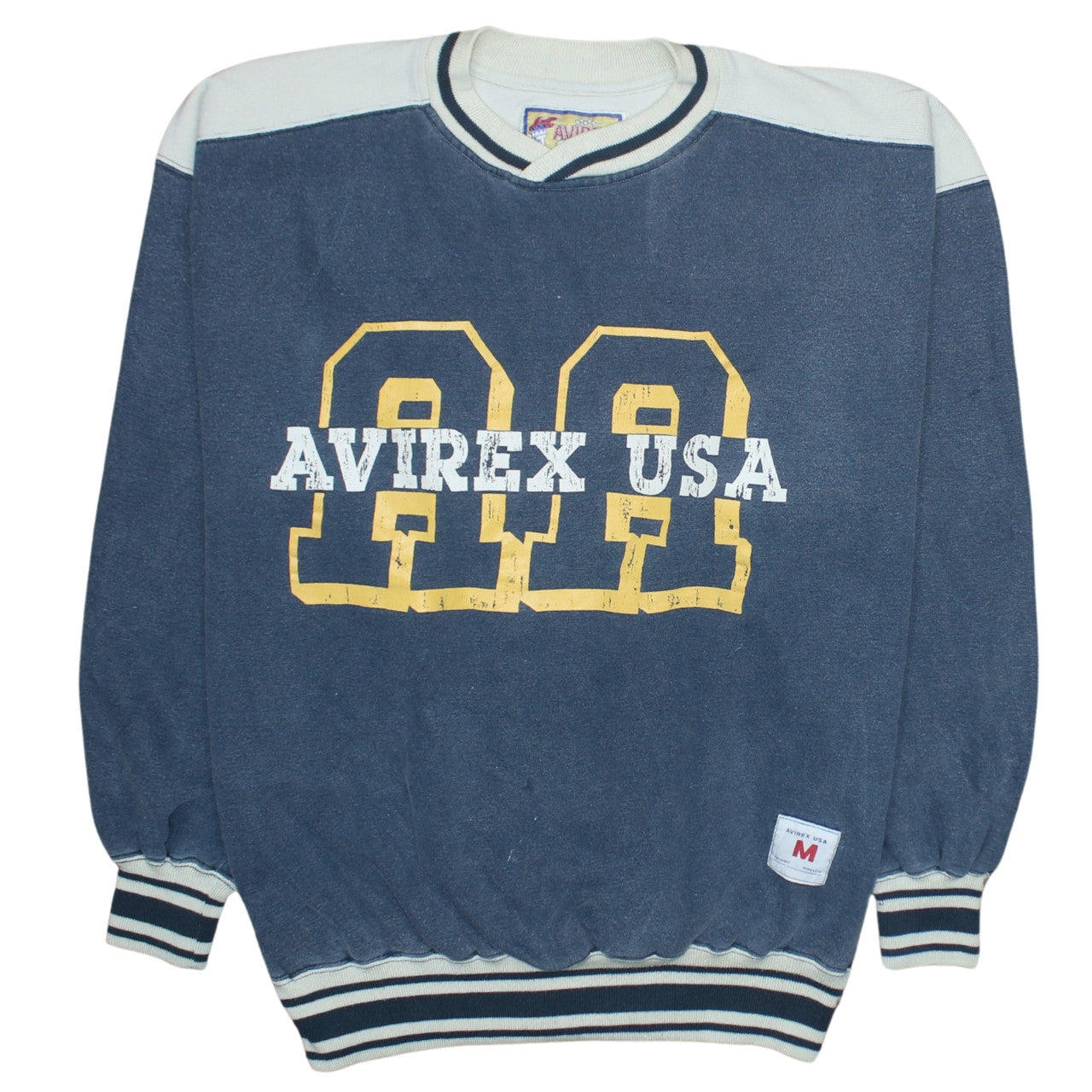 Avirex Mens Blue College Sports Pullover Sweatshirt M