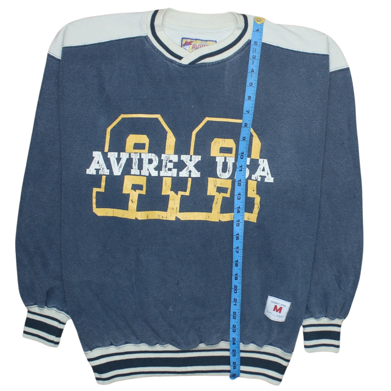 Avirex Mens Blue College Sports Pullover Sweatshirt M