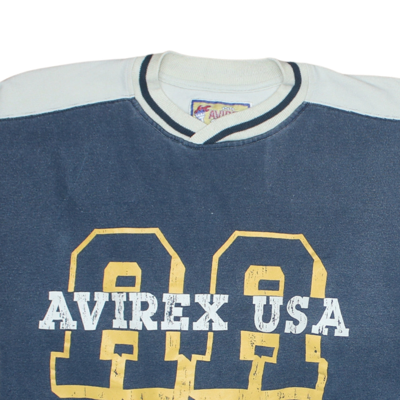 Avirex Mens Blue College Sports Pullover Sweatshirt M