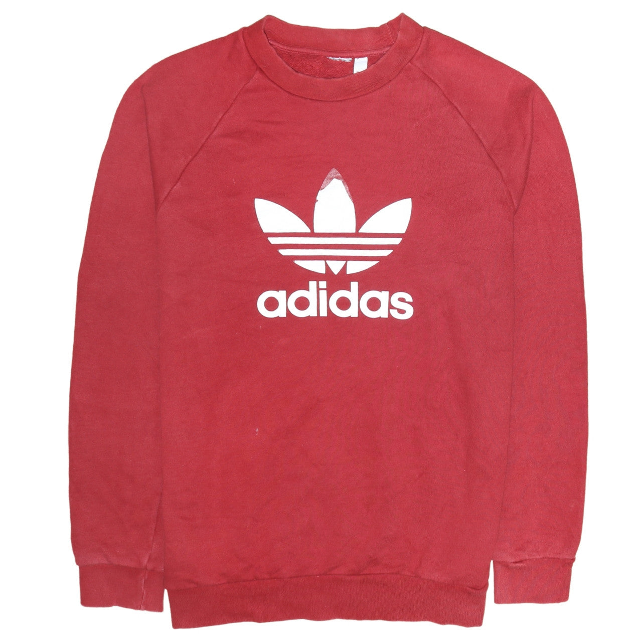 Adidas Mens Red Crew Neck Logo Sweatshirt Size M