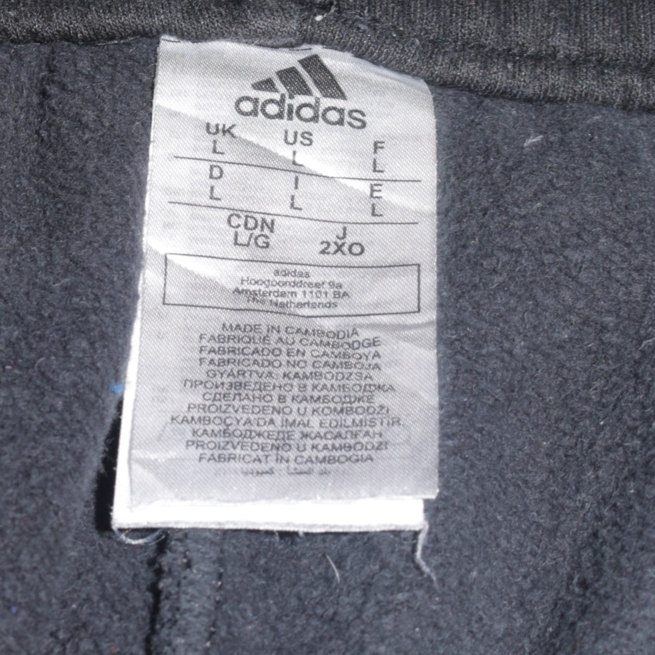 Adidas Men Black L Sweatpants Joggers with Logo & Stripes