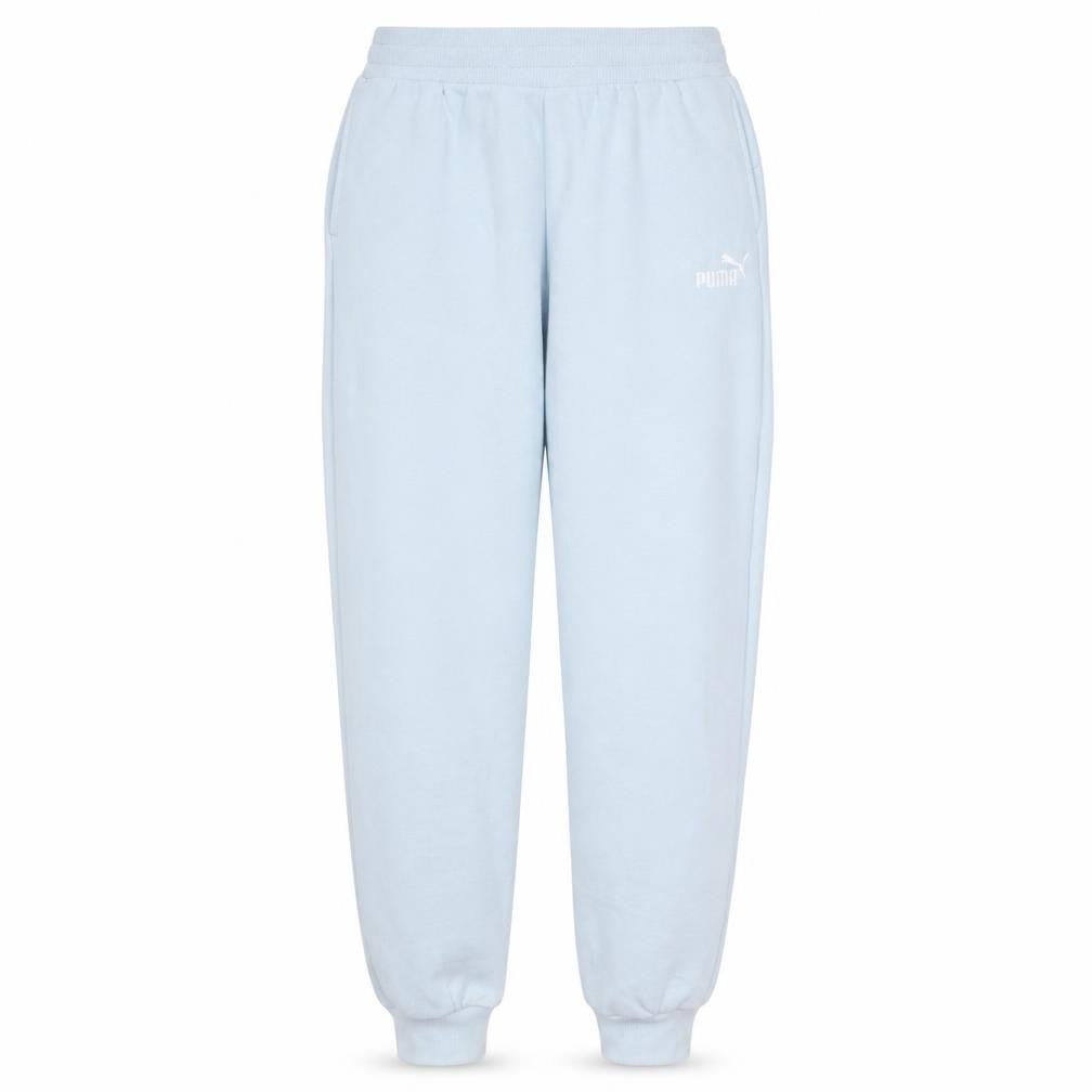 Front view of Puma Women Blue Fleece Sweatpants M Regular Fit Casual Sports
