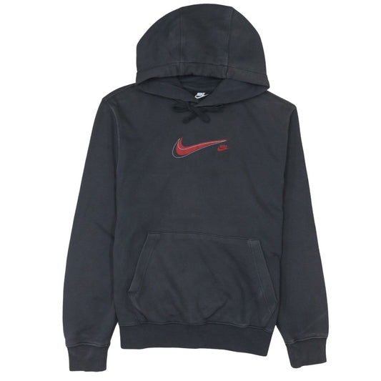 Nike Men Black Pullover Hoodie S Logo Fleece Sweatshirt