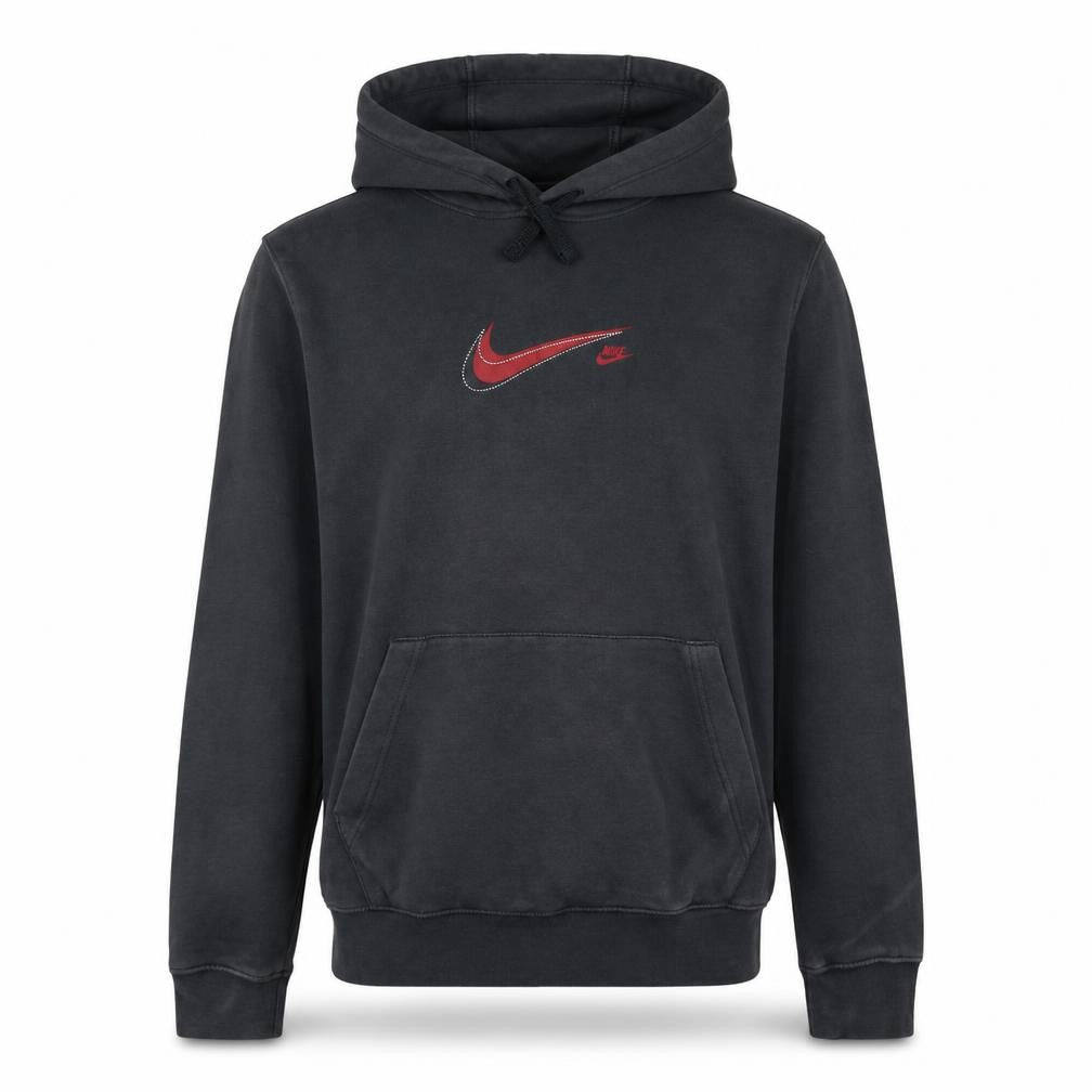 Nike Men Black Pullover Hoodie S Logo Fleece Sweatshirt