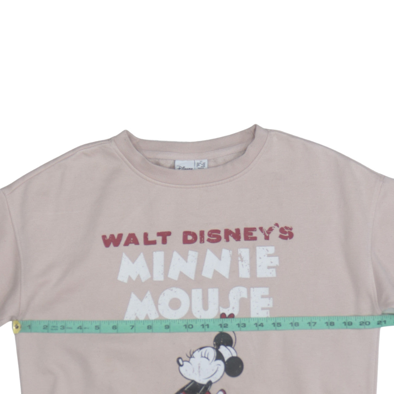 Primark Women Beige Minnie Mouse Pullover Sweatshirt XS Disney Graphic
