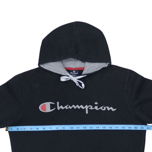 Champion Men’s Black Pullover Hoodie Small Embroidered Logo Fleece