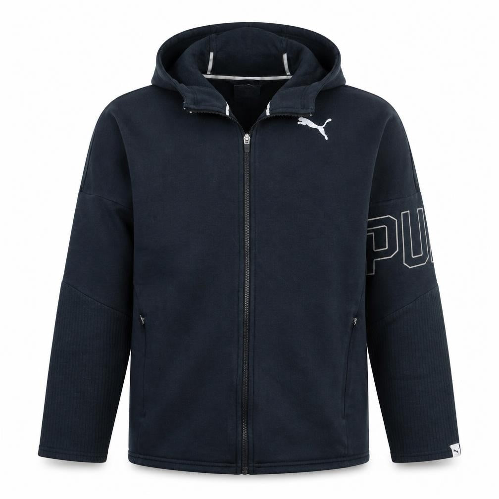 Puma Men's Black Full Zip Hoodie Size S Lightweight Sportswear