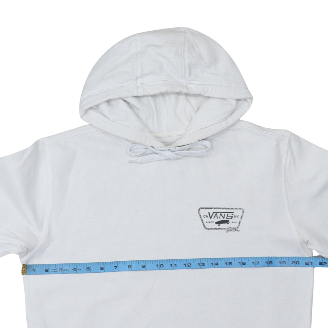 Vans Men’s White Pullover Hoodie Medium Logo Graphic Skate Sweatshirt