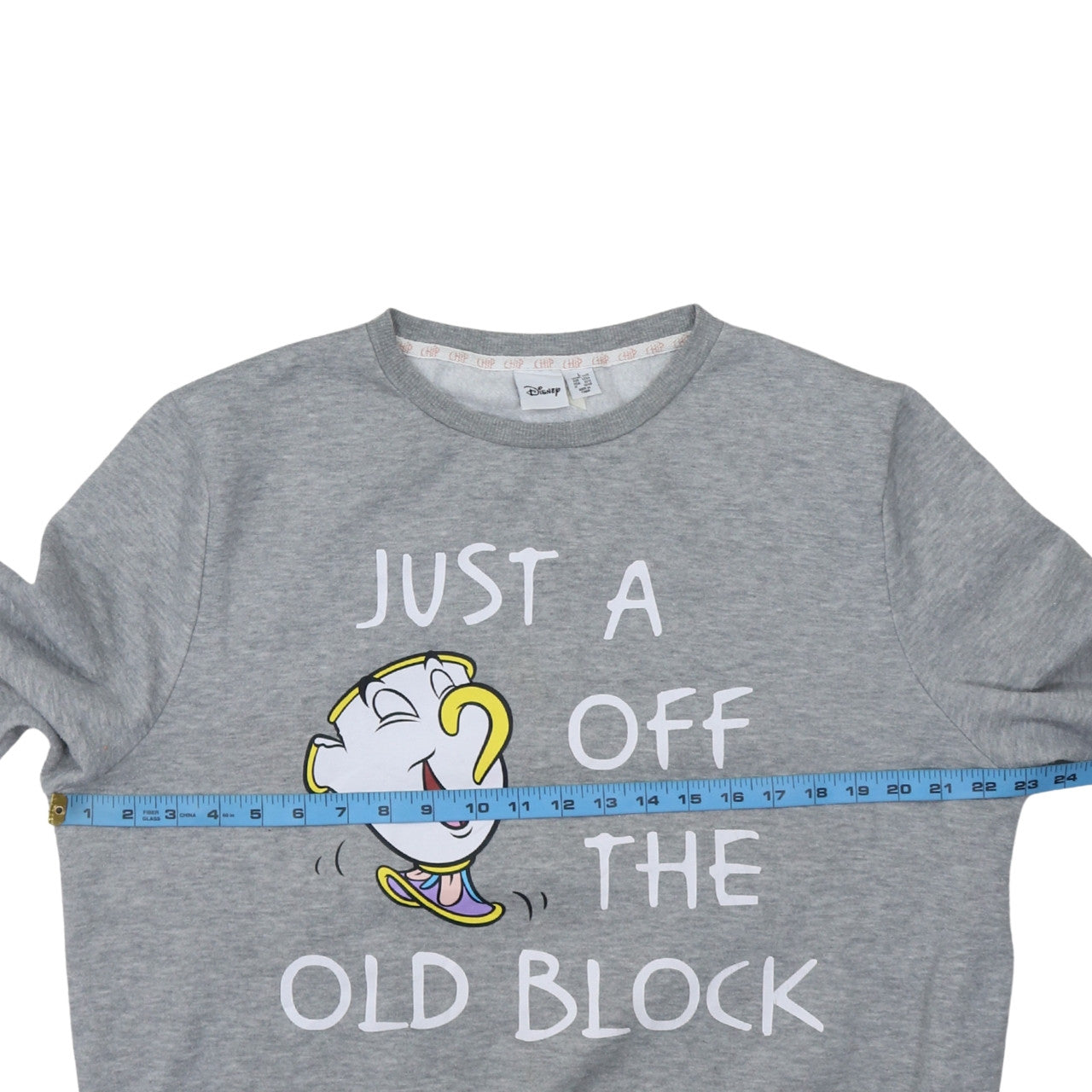 Disney Women Grey Chip Sweatshirt L Beauty and the Beast