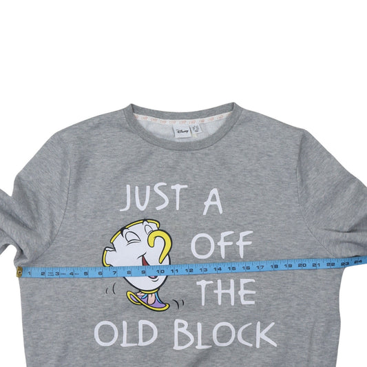 Disney Women Grey Chip Sweatshirt L Beauty and the Beast