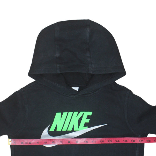 Nike Boys Black Pullover Hoodie L 147-158cm Graphic Fleece Sweatshirt
