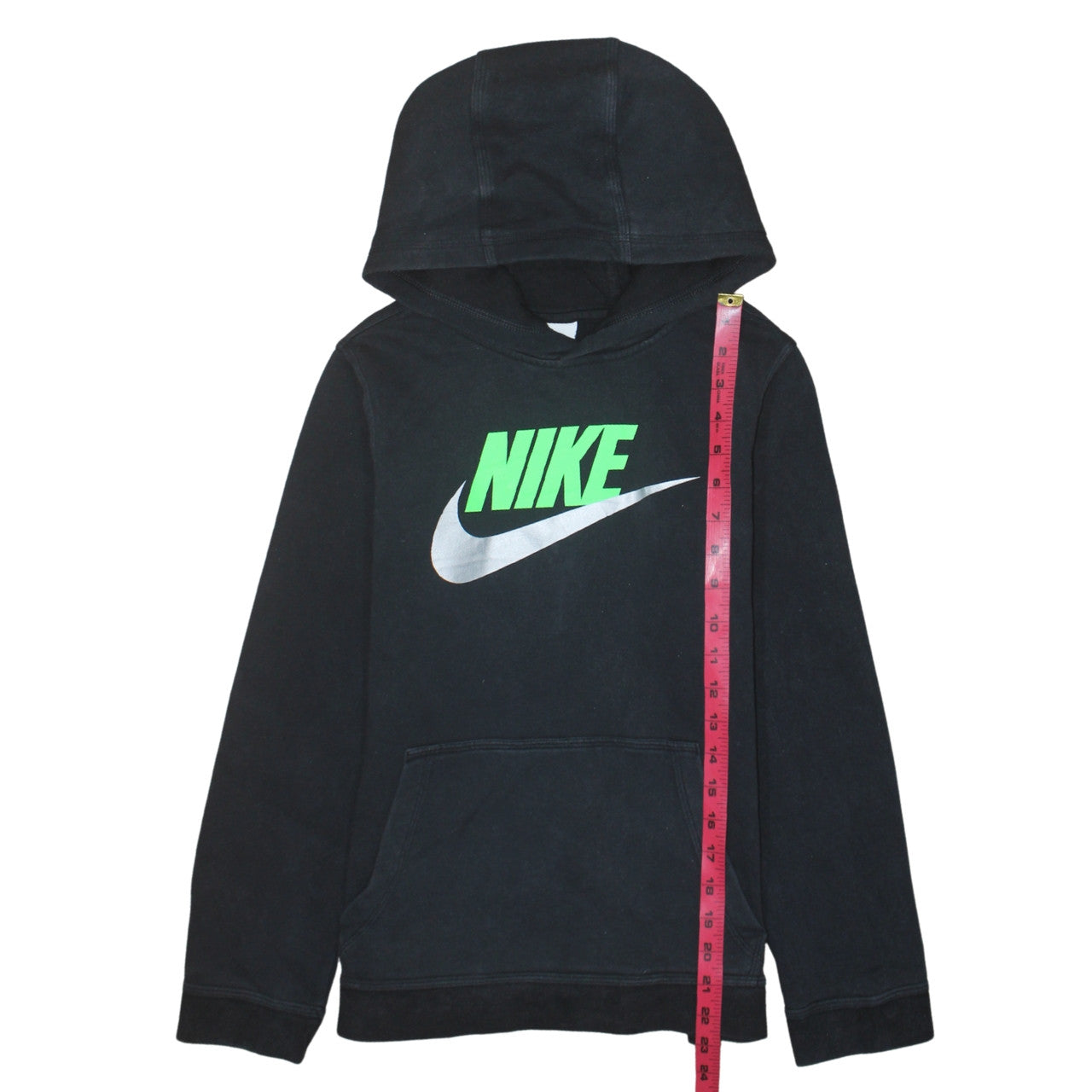 Nike Boys Black Pullover Hoodie L 147-158cm Graphic Fleece Sweatshirt