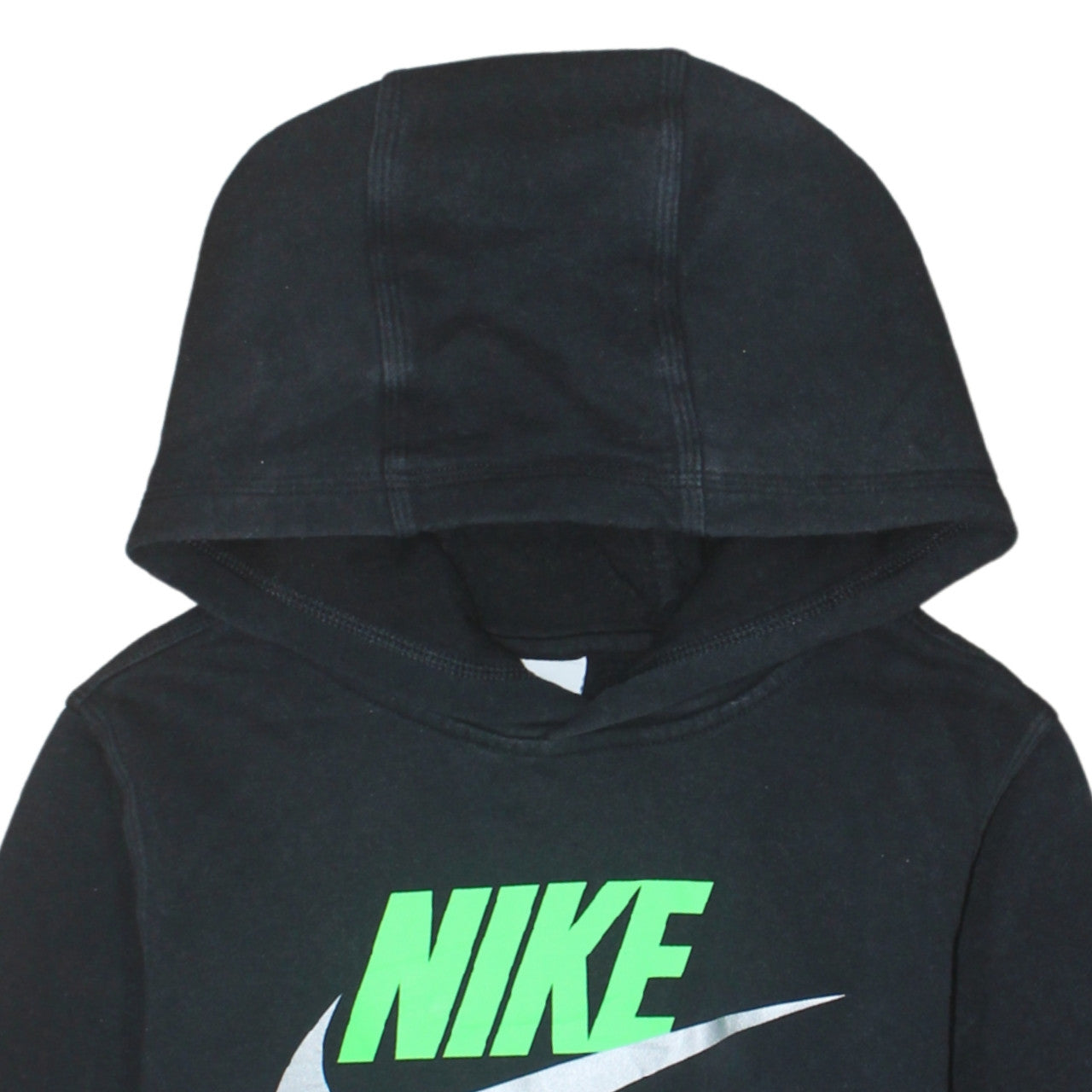 Nike Boys Black Pullover Hoodie L 147-158cm Graphic Fleece Sweatshirt