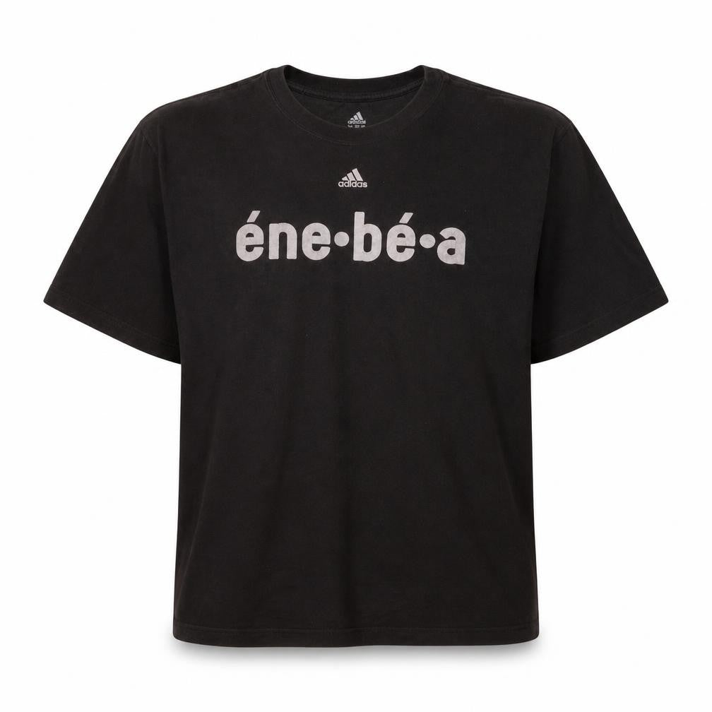 Front view of Adidas Men’s Black NBA Graphic Cotton Short Sleeve T-Shirt XL