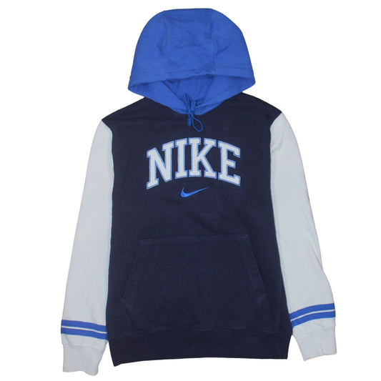 Nike Men's Blue Pullover Hoodie Small Cotton Logo Design