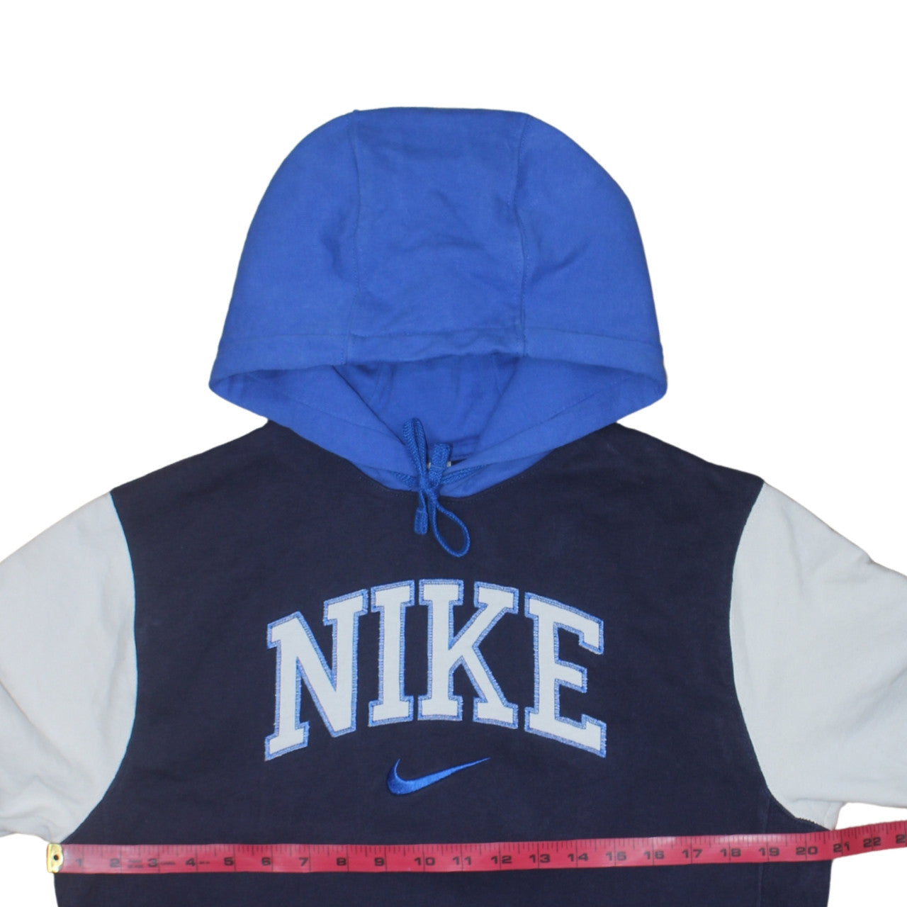 Nike Men's Blue Pullover Hoodie Small Cotton Logo Design