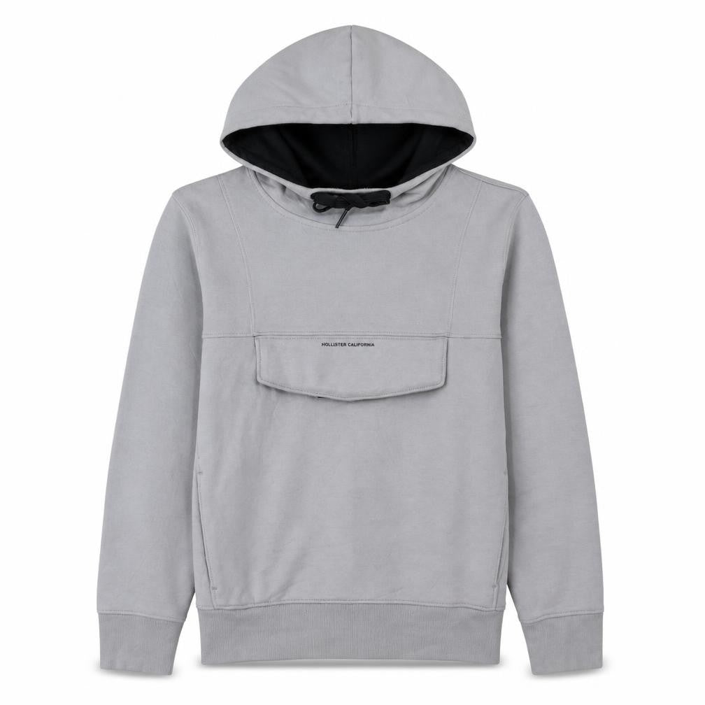 Hollister Men’s Grey Pullover Hoodie XS Lightweight Logo Sweatshirt