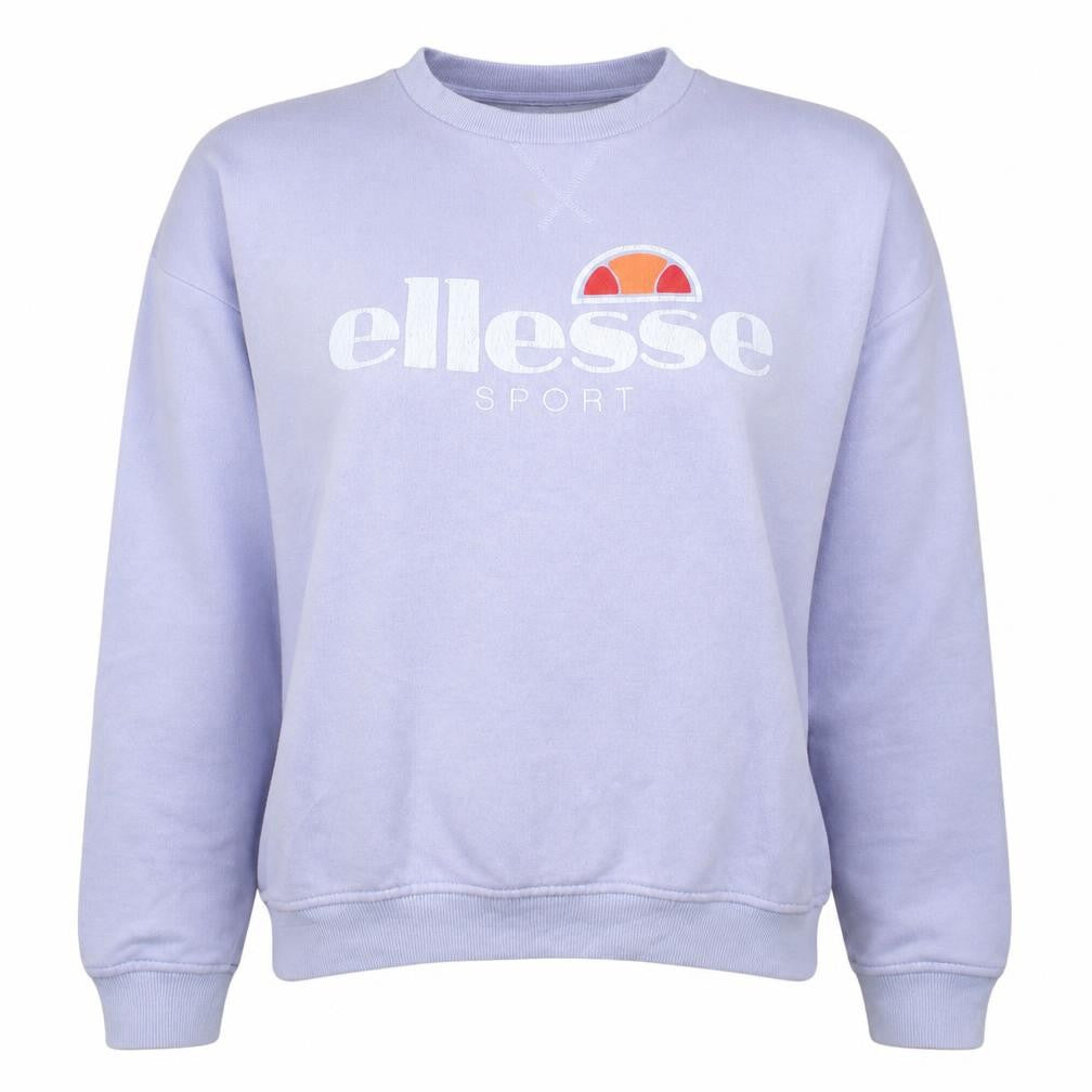 Ellesse Women Lilac Logo Sweatshirt UK 12 Cotton Blend Pullover