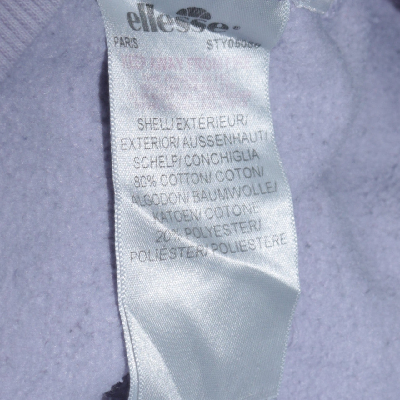 Ellesse Women Lilac Logo Sweatshirt UK 12 Cotton Blend Pullover