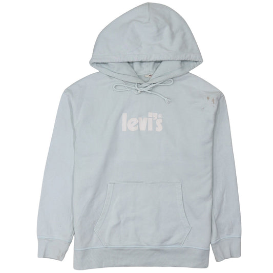Levi's Men's Blue Pullover Hoodie Size M Logo Fleece Sweatshirt