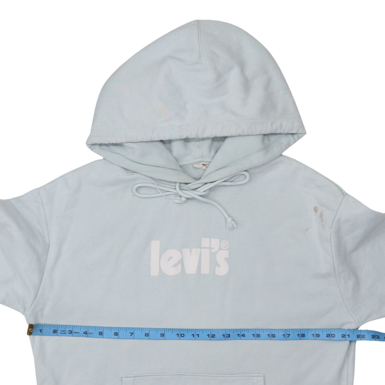 Levi's Men's Blue Pullover Hoodie Size M Logo Fleece Sweatshirt