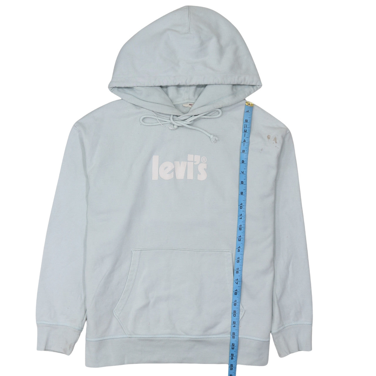 Levi's Men's Blue Pullover Hoodie Size M Logo Fleece Sweatshirt