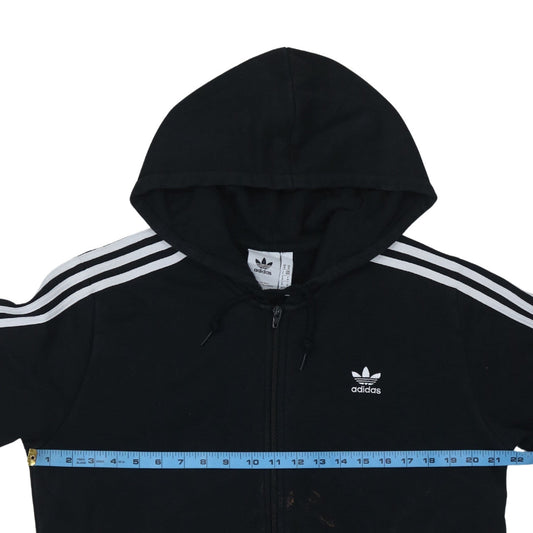Adidas Men's Black Full Zip Hoodie M Sportswear Logo Fleece