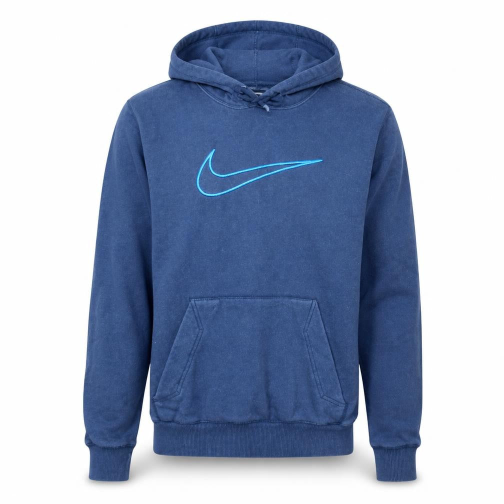 Nike Men's Blue Small Pullover Hoodie with Logo Graphic