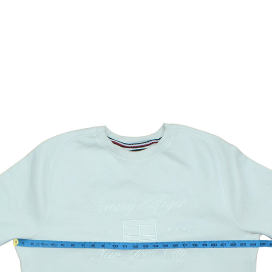 Tommy Hilfiger Men’s White Pullover Sweatshirt L Classic Fit