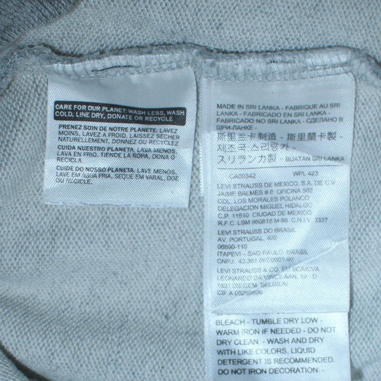 Levi's Men's Grey Pullover Hoodie Medium Logo Fleece Jumper