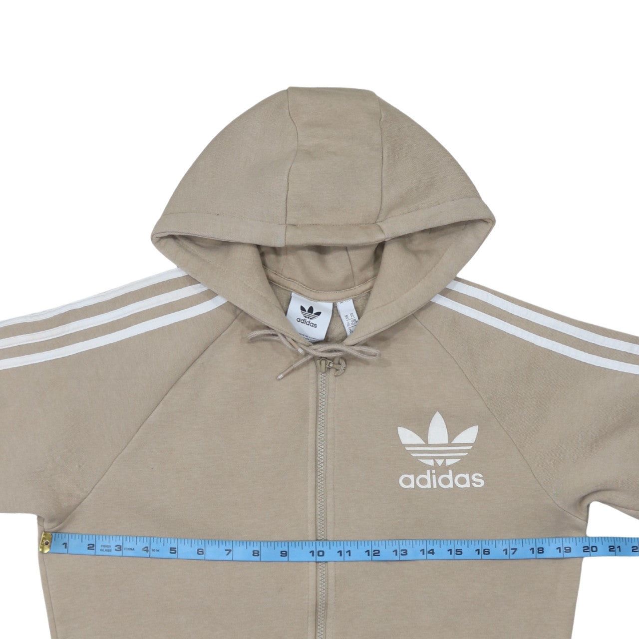 Adidas Men’s Beige Full Zip Hoodie XS Sports Fleece Sweatshirt