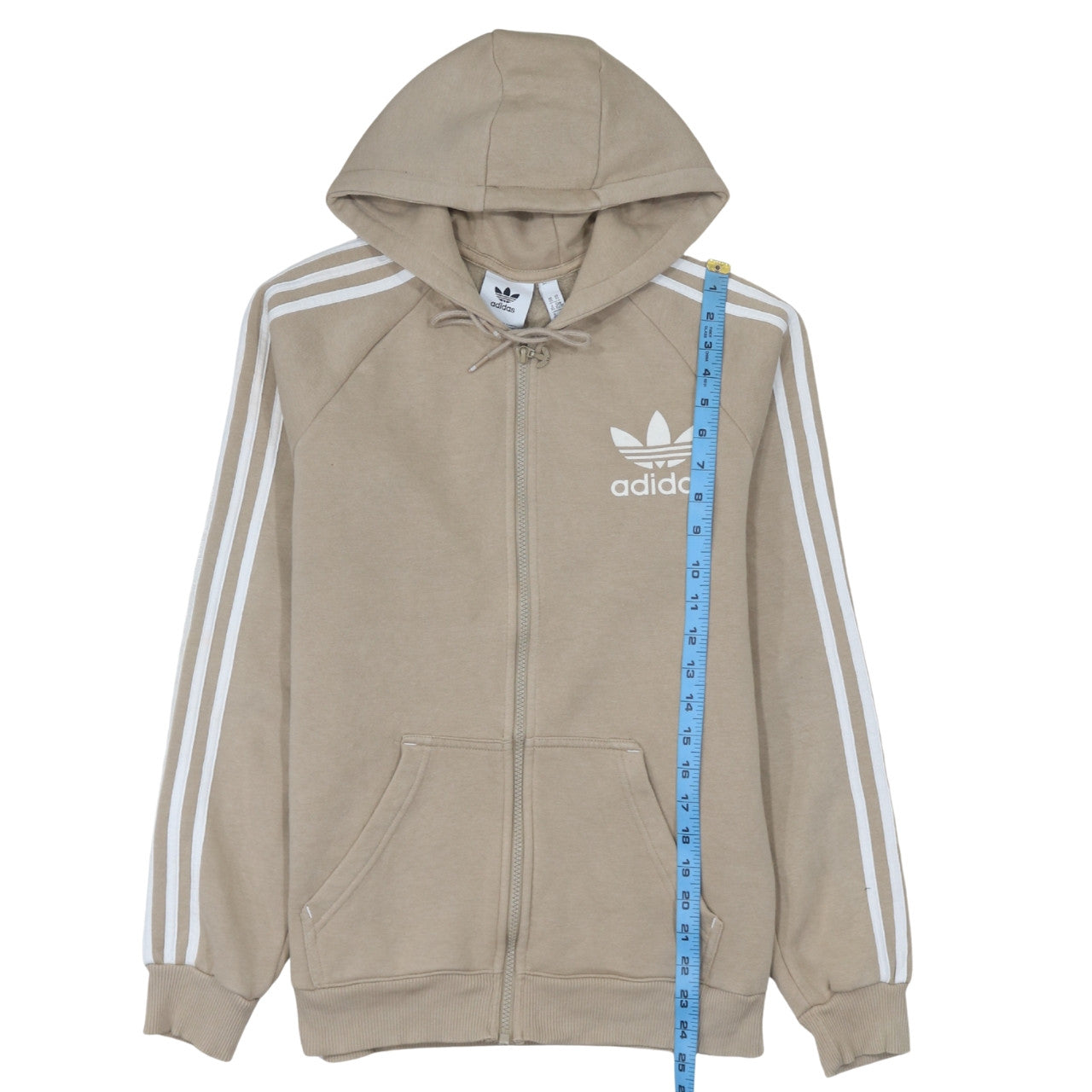 Adidas Men’s Beige Full Zip Hoodie XS Sports Fleece Sweatshirt