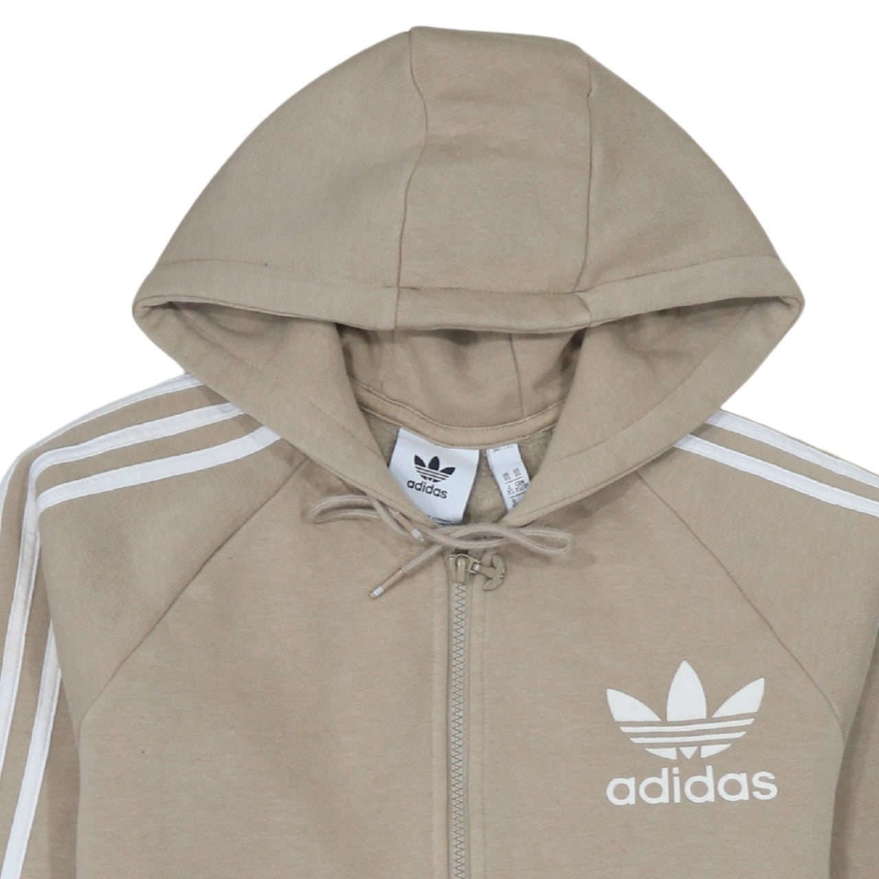 Adidas Men’s Beige Full Zip Hoodie XS Sports Fleece Sweatshirt