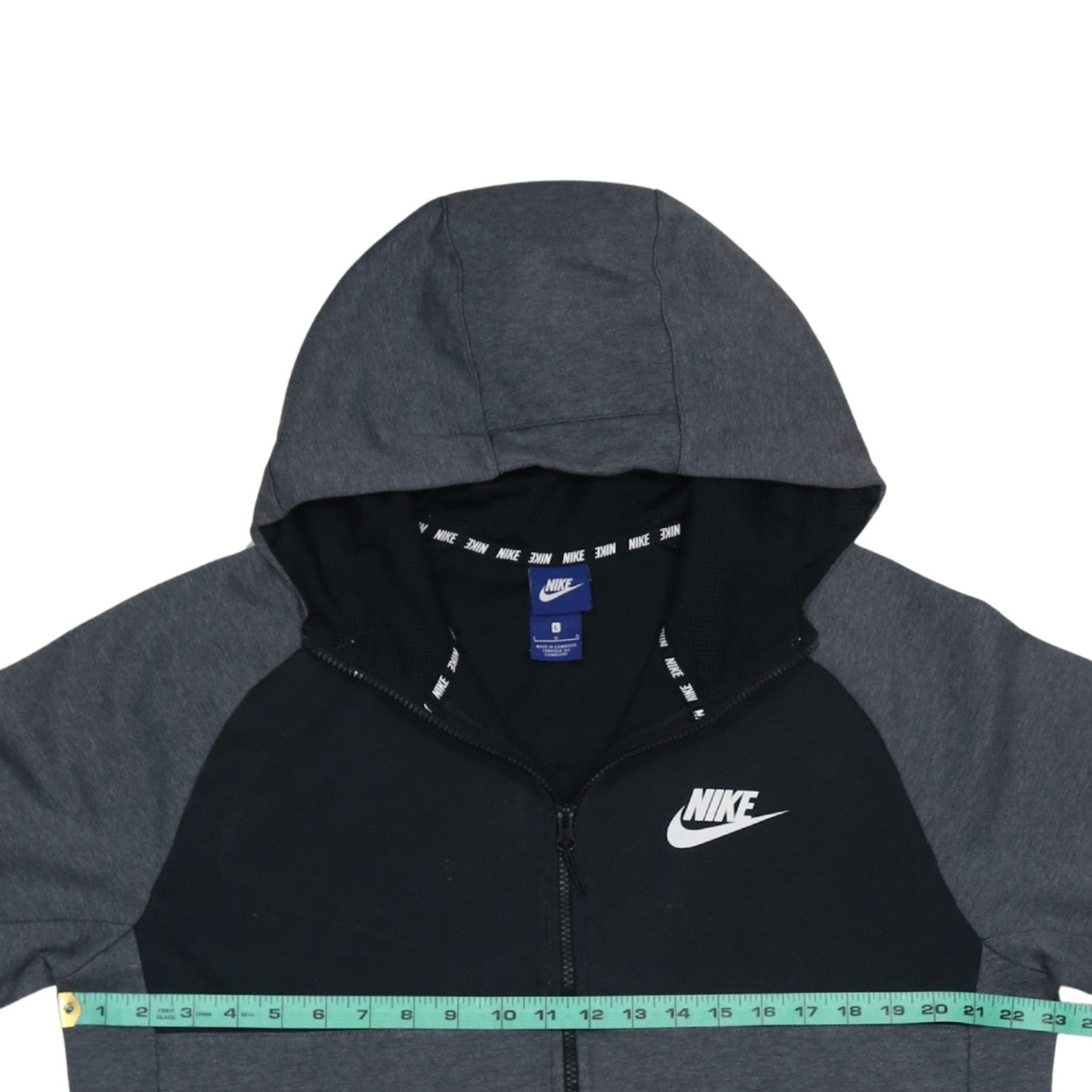 Nike Men’s Grey Full Zip Hoodie L Sportswear Sweatshirt