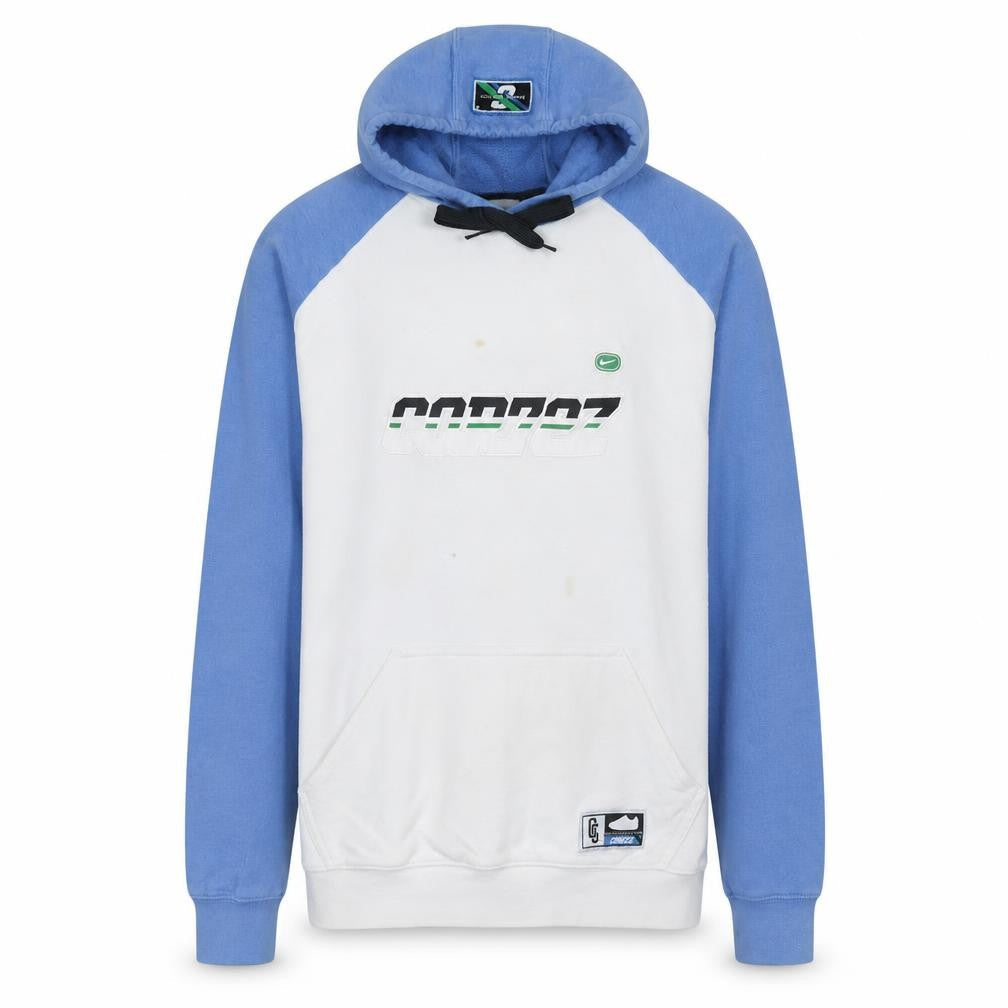 Nike Mens White Blue Hoodie Pullover Cortez Graphic Print M