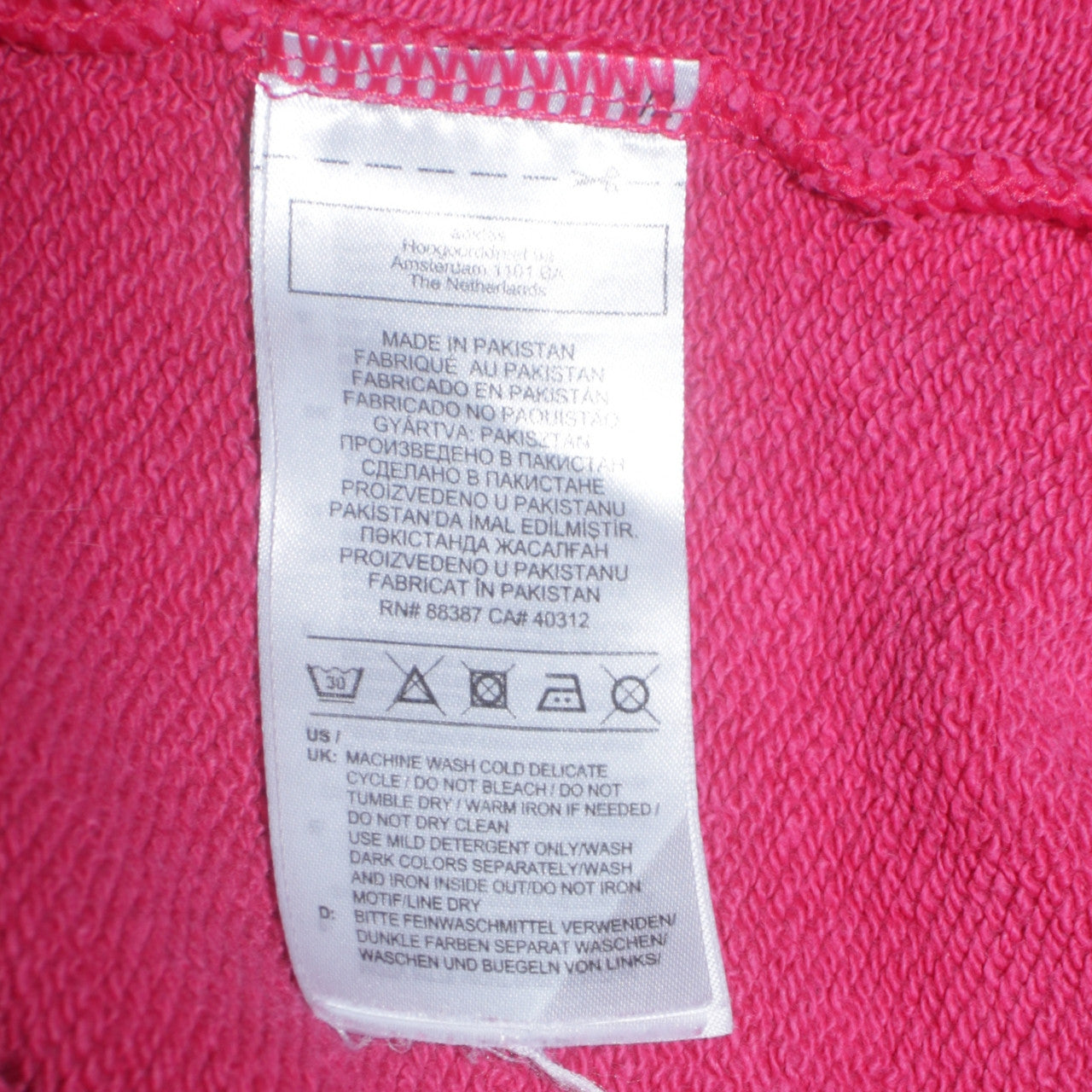 Adidas Women Pink Pullover Hoodie Medium Hooded Cotton Blend Casual