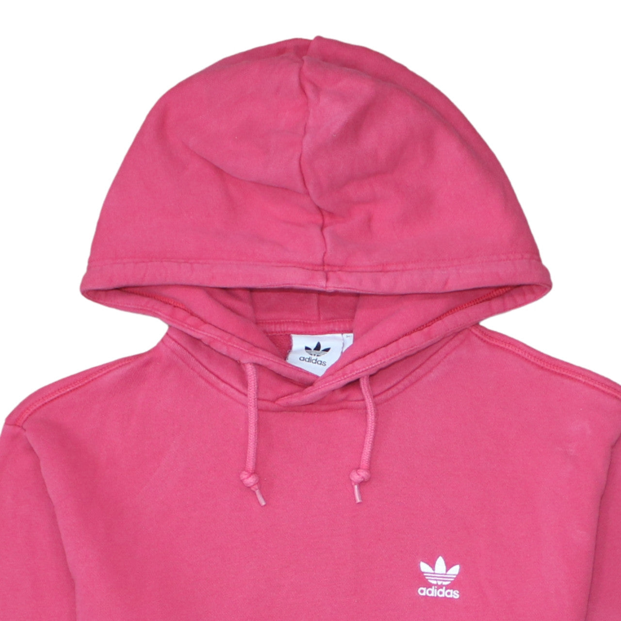 Adidas Women Pink Pullover Hoodie Medium Hooded Cotton Blend Casual