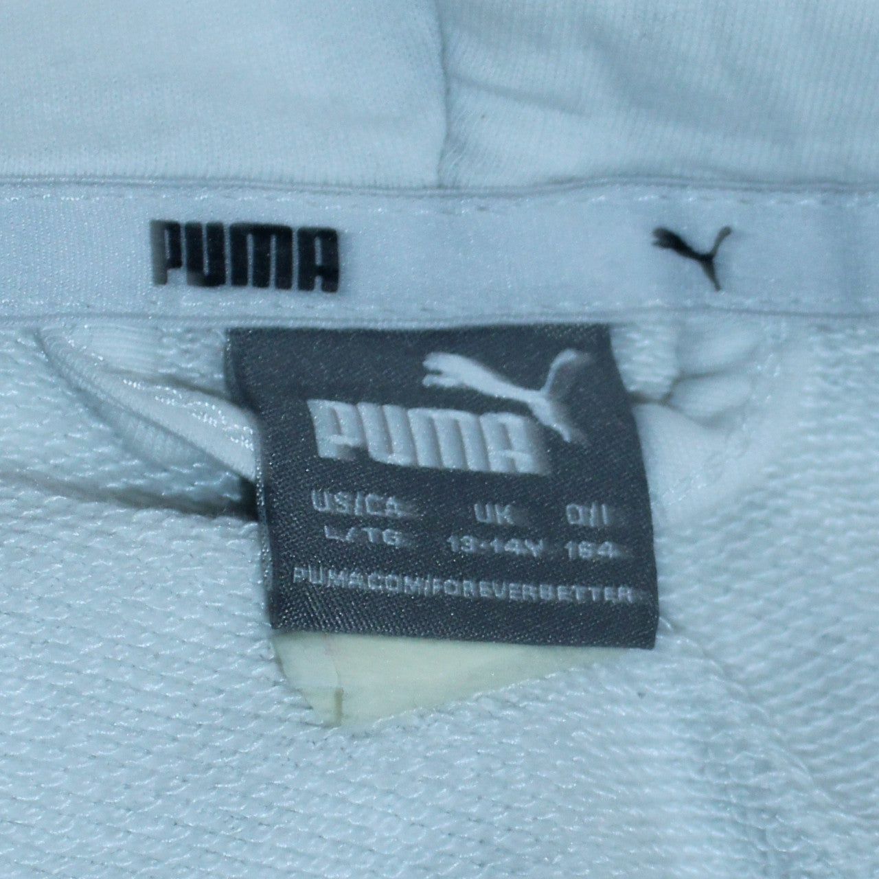 Puma Boys Black & White Full Zip Hoodie 13-14 Years Cotton Blend Sportswear